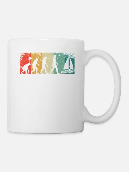 Segeln Retro Segeln Evolution Vintage Segler - Tasse - Weiß