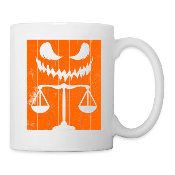 Rechtsanwalt Halloween Kürbis - Tasse - Weiß - Rechts