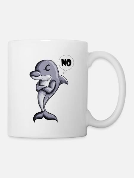 Delfin Meeressäuger sagt NO Urlaub Pause Erholen - Tasse - Weiß