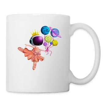 Ballerina Ballett Astronaut Mädchen Planet Ballon - Tasse - Weiß - Rechts