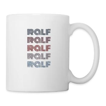 70er Retro Name Vintage Personalisieres Ralf - Tasse - Weiß - Rechts