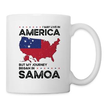 Samoan American Patriot USA Grown Samoa US Flag - Mug - white - Right