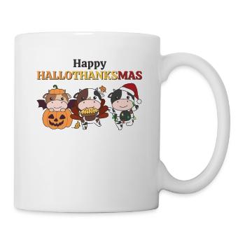 Happy Hallothanksmas Cow Christmas Cows - Mug - white - Right