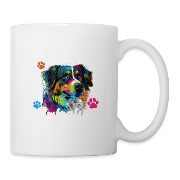 Berger australien Pop Art & Dog Lover & Splash - Mug blanc - blanc - Droite