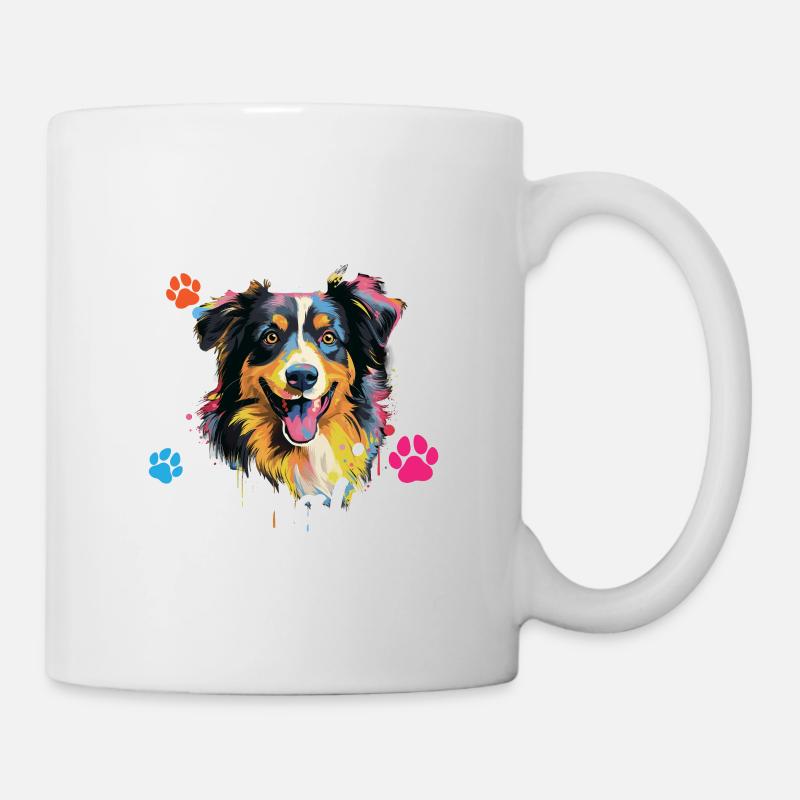 Berger australien Pop Art & Dog Lover & Splash - Mug blanc - blanc