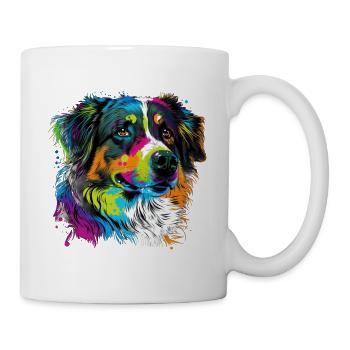 Berger australien Pop Art & Dog Lover & Splash - Mug blanc - blanc - Droite