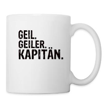 Kapitän Kapitän Spruch Kapitän Geburtstag - Tasse - Weiß - Rechts