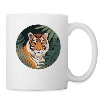 Tiger Tropical Leaves - Mug - white - Right
