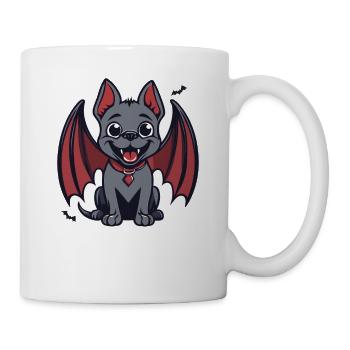 Halloween Hund als Vampir - Tasse - Weiß - Rechts