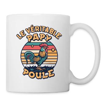 Papy Poule Humour Cadeau Fête Des Grands Pères - Mug blanc - blanc - Droite