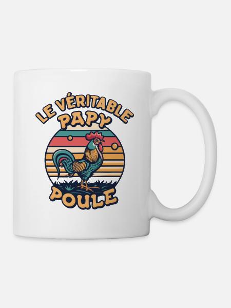 Papy Poule Humour Cadeau Fête Des Grands Pères - Mug blanc - blanc