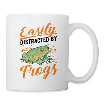 Easily distracted by Frogs Frosch - Tasse - Weiß - Rechts