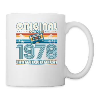 45. Geburtstag Retro Kassette Best of Oktober 1978 - Tasse - Weiß - Rechts
