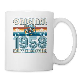 65. Geburtstag Retro Kassette Best of Oktober 1958 - Tasse - Weiß - Rechts