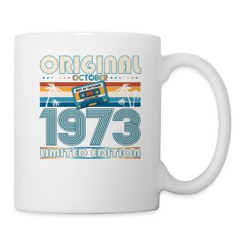 50th Birthday Retro Cassette Best of Octobre 1973 - Mug blanc - blanc - Droite