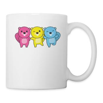 Pansexuell Flag Pride LGBTQ süßer Biber - Tasse - Weiß - Rechts