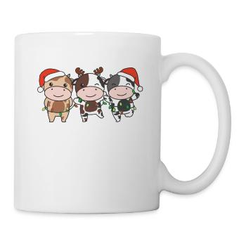 Kuh Weihnachten Winter Tiere Kuh - Tasse - Weiß - Rechts