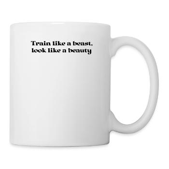 Fitness - Entraînez-vous comme une bête, ressemblez à une beauté - Mug blanc - blanc - Droite