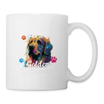 The Best Therapy Is A Golden Retriever Dog Mom - Tasse - Weiß - Rechts