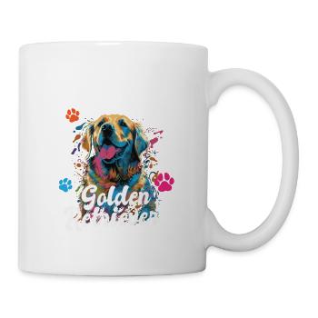 The Best Therapy Is A Golden Retriever Dog Mom - Tasse - Weiß - Rechts