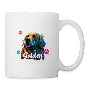 The Best Therapy Is A Golden Retriever Dog Mom - Tasse - Weiß - Rechts