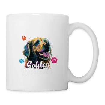 The Best Therapy Is A Golden Retriever Dog Mom - Tasse - Weiß - Rechts