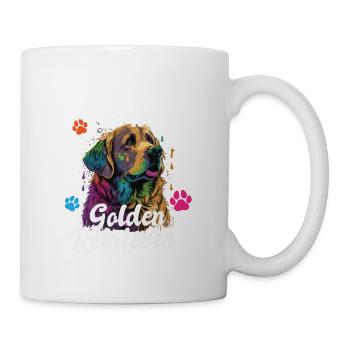 The Best Therapy Is A Golden Retriever Dog Mom - Tasse - Weiß - Rechts