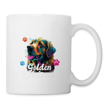 The Best Therapy Is A Golden Retriever Dog Mom - Tasse - Weiß - Rechts