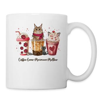 Cute little Coffee and my Maincoon Cat Coffee Cups - Mug - white - Right