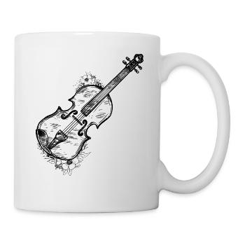 Fleur avec violon violoniste et amateur de fleurs viole - Mug blanc - blanc - Droite