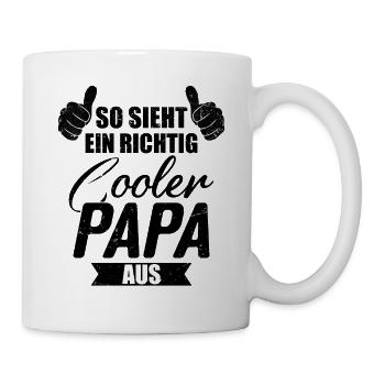 So sieht ein Cooler Papa aus Papi Vater Vatertag - Mug blanc - blanc - Droite