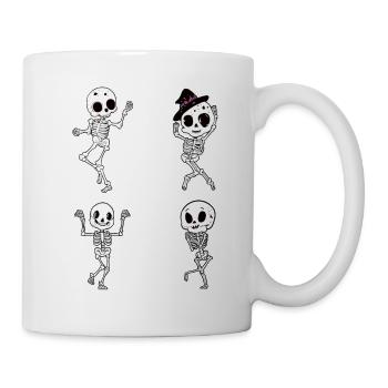 Funny dancing skeletons - Mug - white - Right