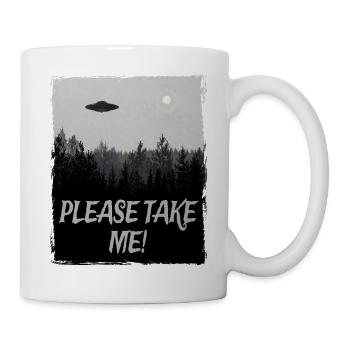 Alien UFO Außerirdischer Raumschiff Untertasse - Tasse - Weiß - Rechts