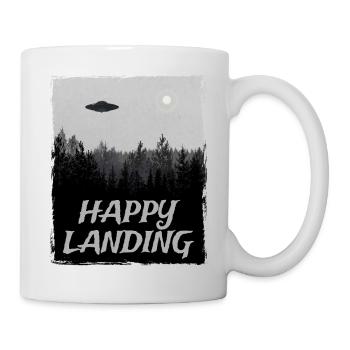 Alien UFO Außerirdischer Raumschiff Untertasse - Tasse - Weiß - Rechts