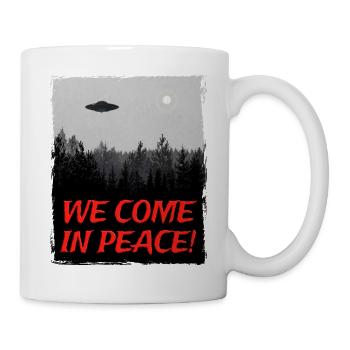 Alien UFO Außerirdischer Raumschiff Untertasse - Tasse - Weiß - Rechts