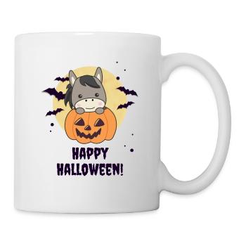 Donkey in Pumpkin Cute Donkey Happy Halloween - Mug - white - Right