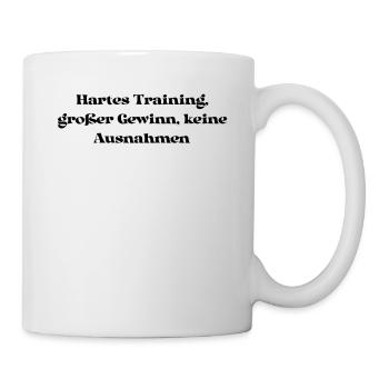 Fitness - Hartes Training, großer Gewinn, keine - Tasse - Weiß - Rechts