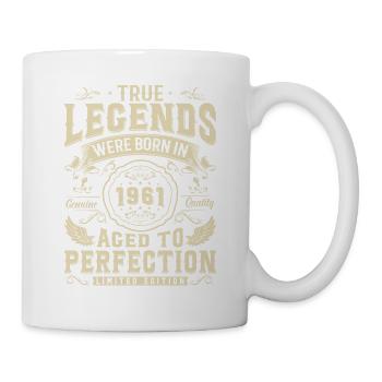 Legendärer Jahrgang '61 - Vintage Geschenk - Tasse - Weiß - Rechts