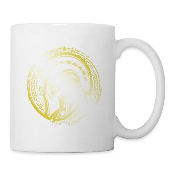 Spartaner Helm Krieger Gladiator Gold - Tasse - Weiß - Rechts