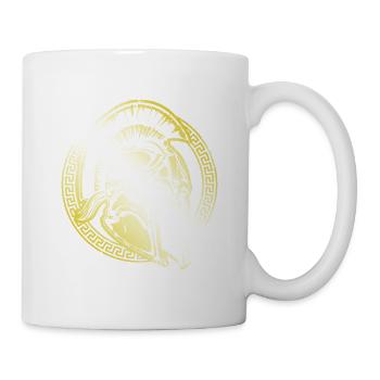 Casque Spartan Symbole d’or Gladiateur guerrier - Mug blanc - blanc - Droite