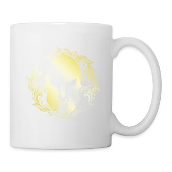 Casque Spartan Symbole Or Fighter Gym - Mug blanc - blanc - Droite