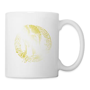 Sparta Helm Gold Symbol Krieger Logo Gladiator - Tasse - Weiß - Rechts