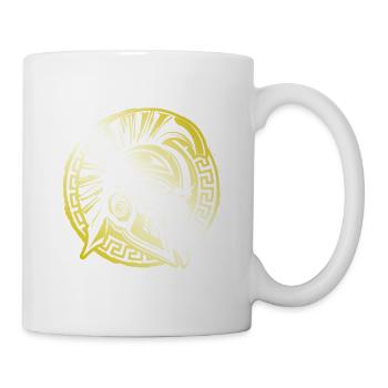 Spartaner Helm Gym Gladiator Mythologie Gold - Tasse - Weiß - Rechts