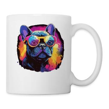 80s 90s Synthwave French Bulldog - Mug - white - Right