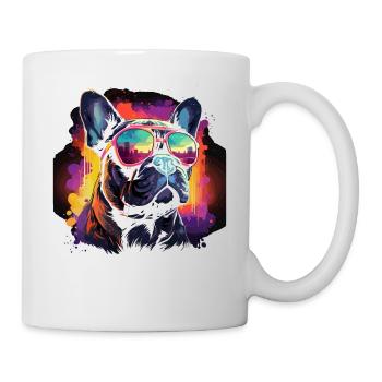 80s 90s Synthwave French Bulldog - Mug - white - Right