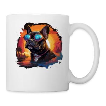 80s 90s Synthwave French Bulldog - Mug - white - Right