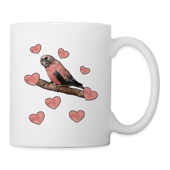 Perruche à ventre rose, Perruche Bourke avec des cœurs - Mug blanc - blanc - Droite