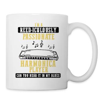 Mundharmonika Spieler und Mundharmonika - Tasse - Weiß - Rechts