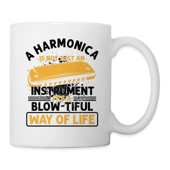 Mundharmonika Instrument und Mundharmonika - Tasse - Weiß - Rechts