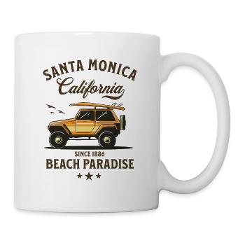 Santa Monica, Kalifornien, Strandparadies - Tasse - Weiß - Rechts